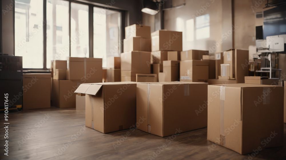 Room Filled With Cardboard Boxes Room Filled With Cardboard Boxes