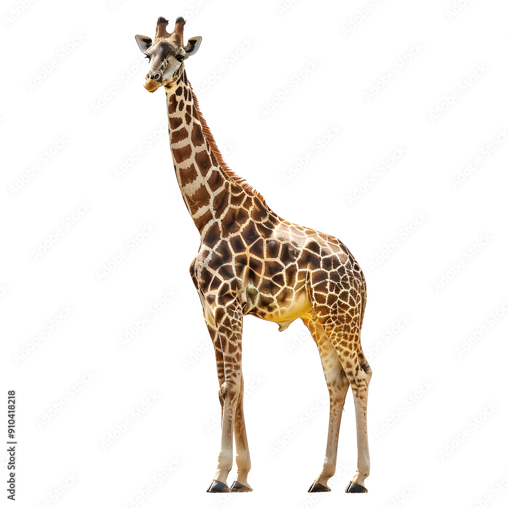 adult giraffe standing on white background adult giraffe standing on white background