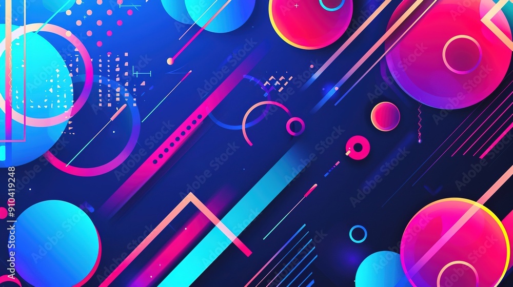 Vibrant Geometric Patterns in Bold Colors on a Dark Background Vibrant Geometric Patterns in Bold Colors on a Dark Background