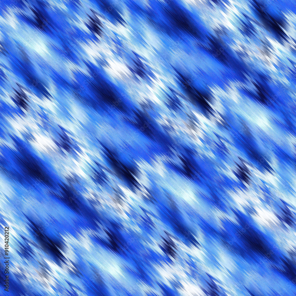 Summer blue white blotched diagonal stripes seamless pattern for trendy beachwear fashion print. Dip dye effect for boho coastal living cover repeat. Summer blue white blotched diagonal stripes seamless pattern for trendy beachwear fashion print. Dip dye effect for boho coastal living cover repeat.