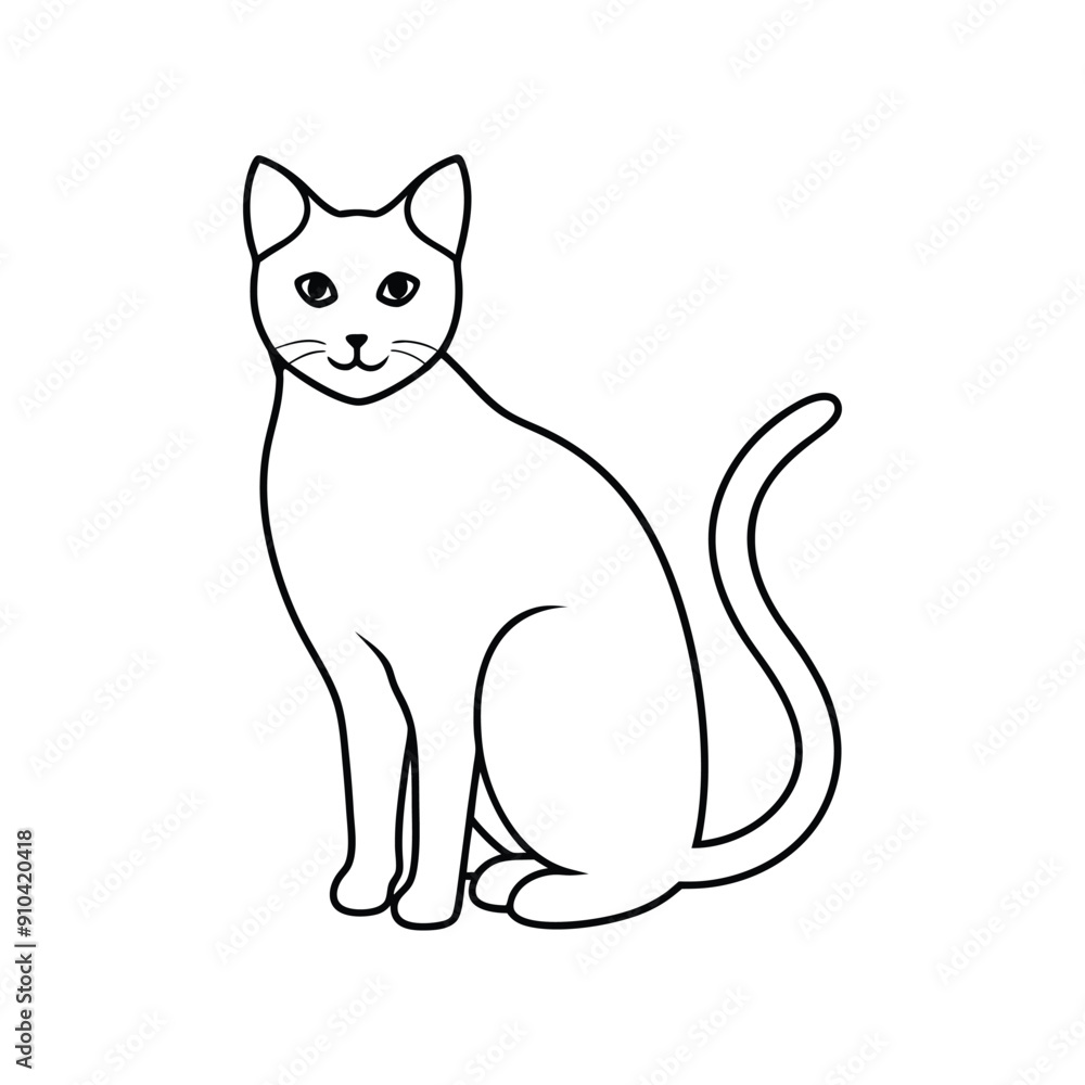 Cat line art Logo Icon Silhouette Vector illustration design Cat line art Logo Icon Silhouette Vector illustration design
