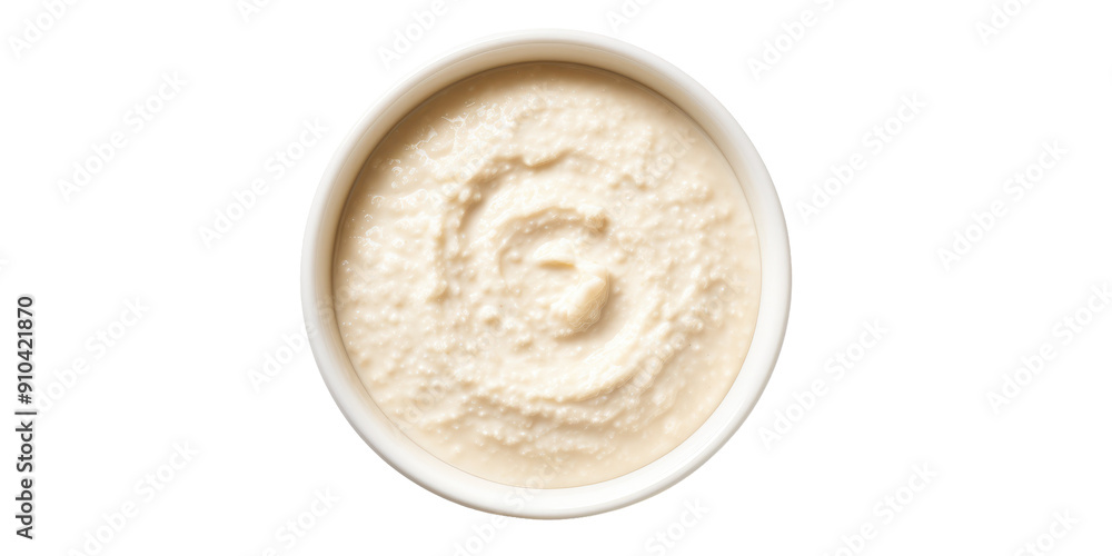 Top view of oatmeal in a white plate on a transparent background, isolated, PNG. Top view of oatmeal in a white plate on a transparent background, isolated, PNG.