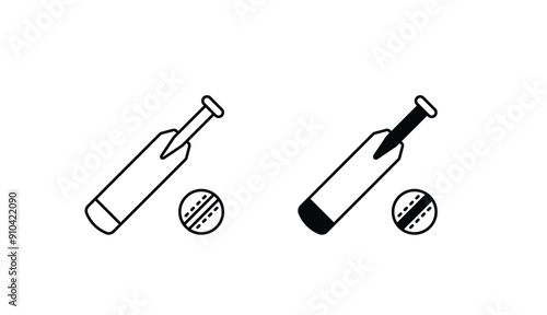 Cricket icon design with white background stock illustration