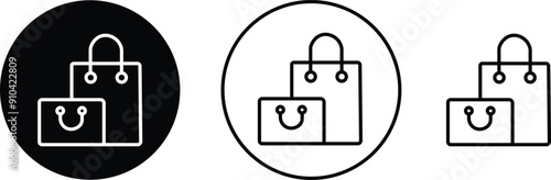 Simple Set of Shopping Bag related line and flat icons. Contains such vector as Groceries, Present, Food Delivery Retail Marketing, sell and more isolated on transparent background. Editable Stroke