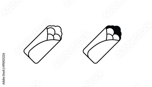 Shawarma icon design with white background stock illustration