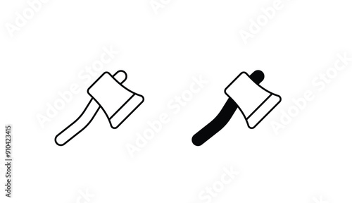 Axe icon design with white background stock illustration
