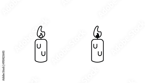 Candel icon design with white background stock illustration