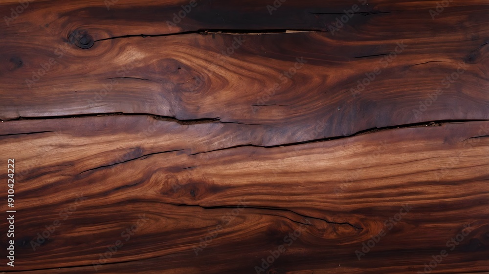 Fototapeta premium Unpolished rosewood texture, Wood grains backdrop, Cracked close-up of rosewood grain.