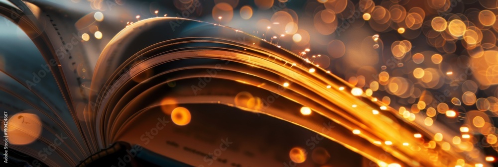 Explore wisdom and enlightenment with an abstract close-up of an open book, showcasing intricate Explore wisdom and enlightenment with an abstract close-up of an open book, showcasing intricate