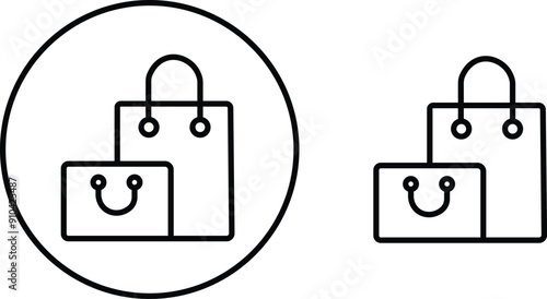Simple Set of Shopping Bag related line and flat icons. Contains such vector as Groceries, Present, Food Delivery Retail Marketing, sell and more isolated on transparent background. Editable Stroke