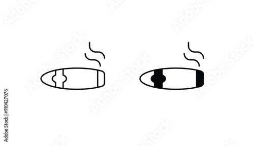 Cigar icon design with white background stock illustration