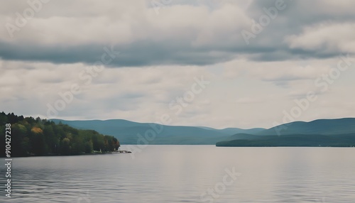 Overlooking Lake Vermont City Newport Memphremagog Snowy Winter Town Water Sky Travel Nature Landscape Snow White Mountain Blue Ice Trees Tourism New england Outdoor Aerial Village Scene photo