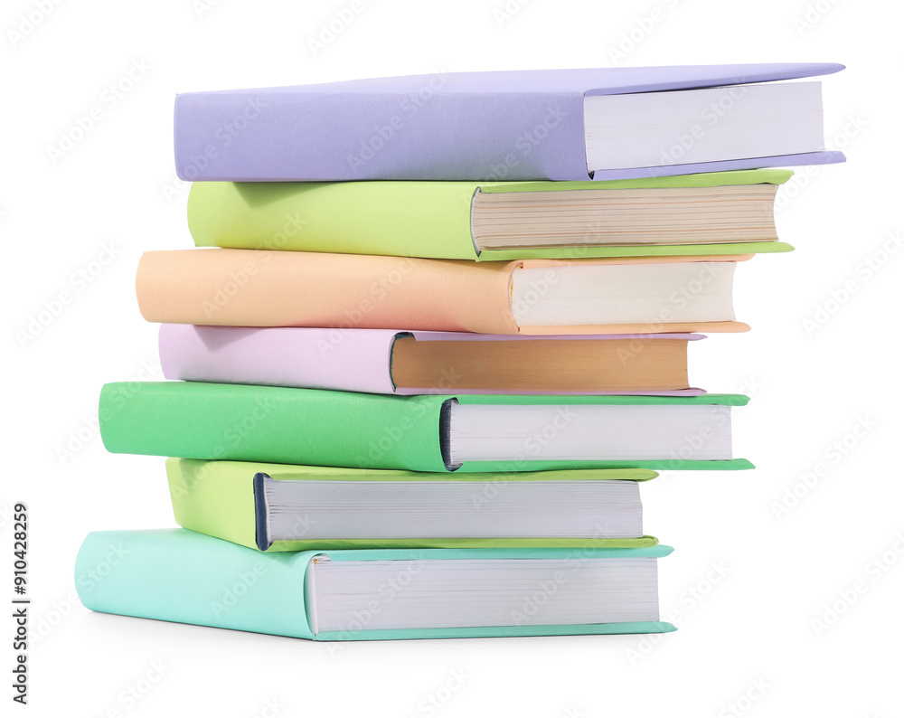 Stack of colorful books isolated on white Stack of colorful books isolated on white