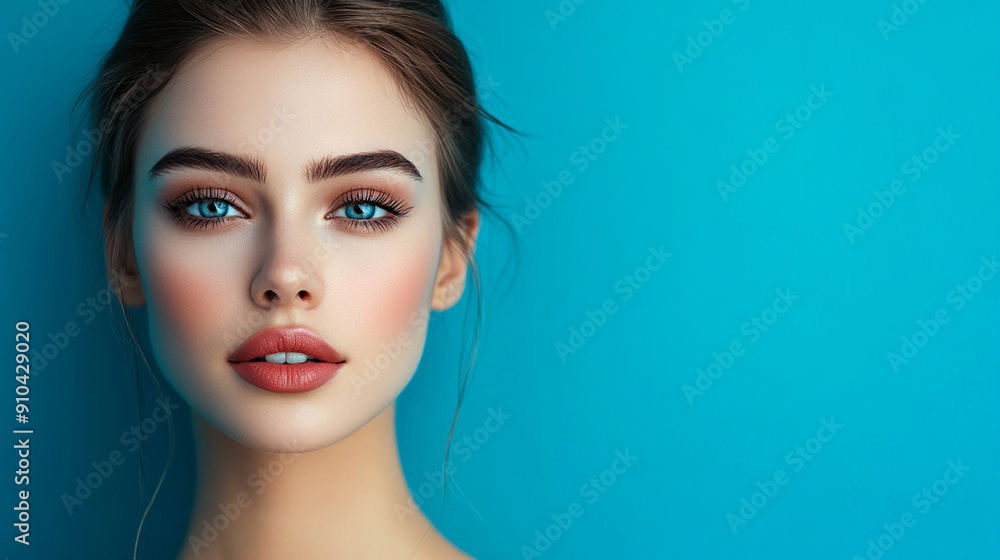 Beautiful young woman with flowers and petals on her face. Beauty parlor horizontal banner concept, copyspace
Beautiful young woman with flowers and petals on her face. Beauty parlor horizontal banner concept, copyspace
