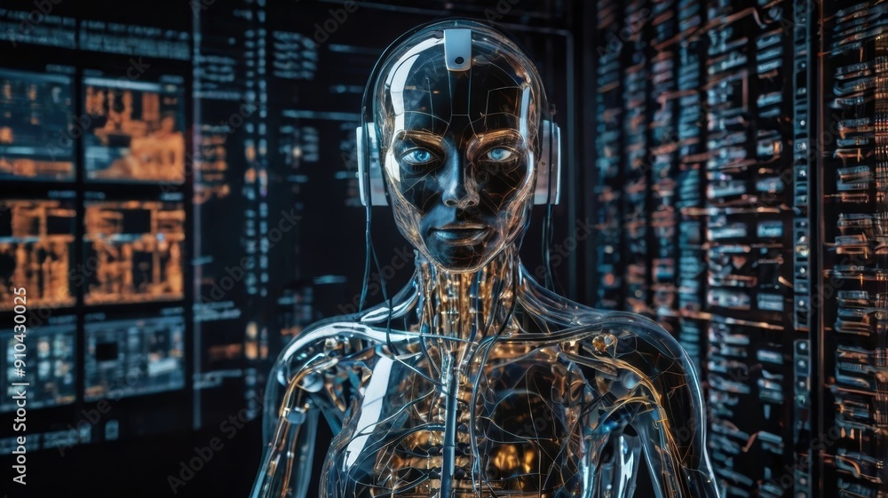 AI-powered digital art creation in a futuristic studio AI-powered digital art creation in a futuristic studio