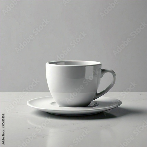 Blank ceramic cup of coffee and tea on a white background mockup