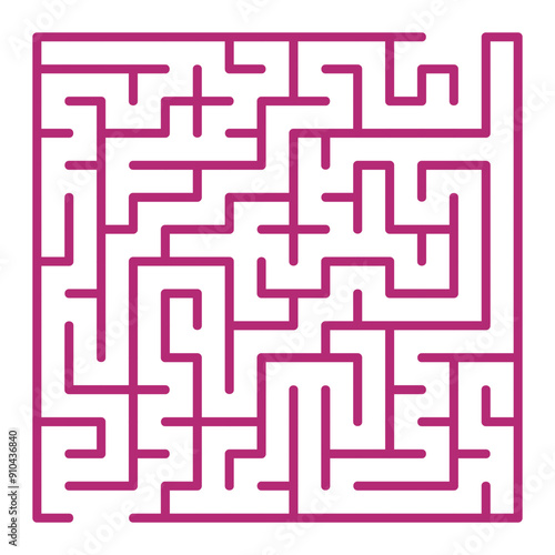 Maze shape design element. There is one entrance and exit and one correct path, but many paths lead to dead ends