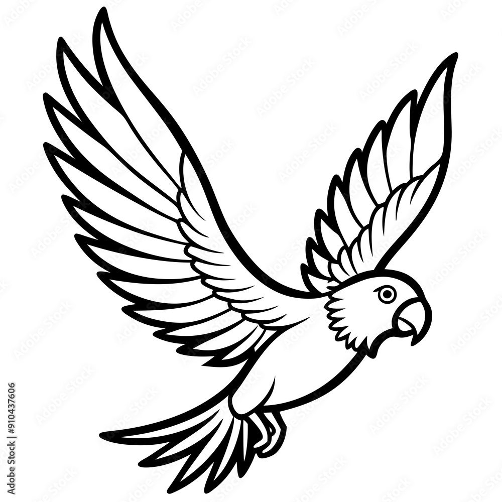 Fototapeta premium Hand drawn of Cockatoo in zentangle style for Adult coloring book page, shirt design effect, logo, tattoo and decoration.Vector illustration.