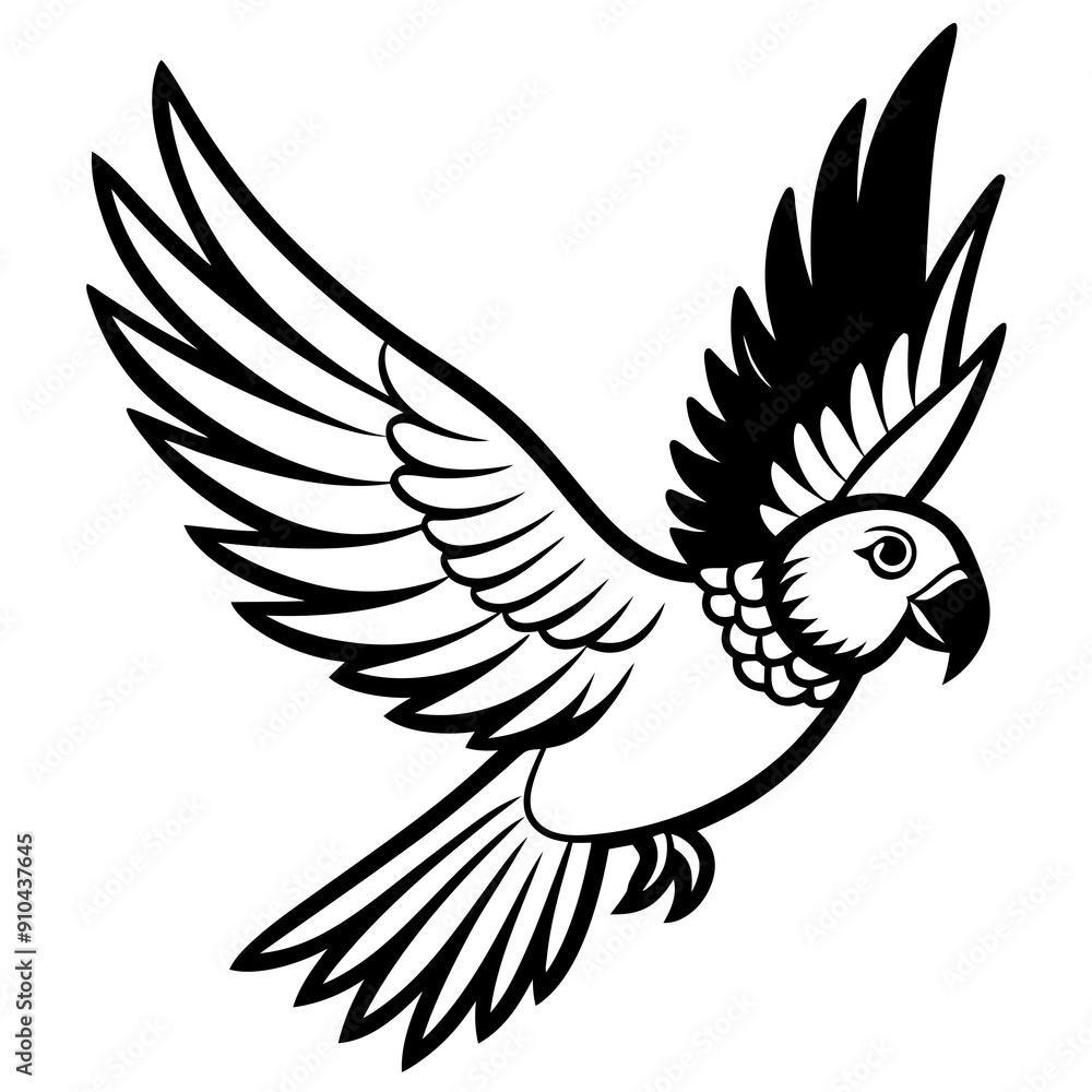 Fototapeta premium Hand drawn of Cockatoo in zentangle style for Adult coloring book page, shirt design effect, logo, tattoo and decoration.Vector illustration.