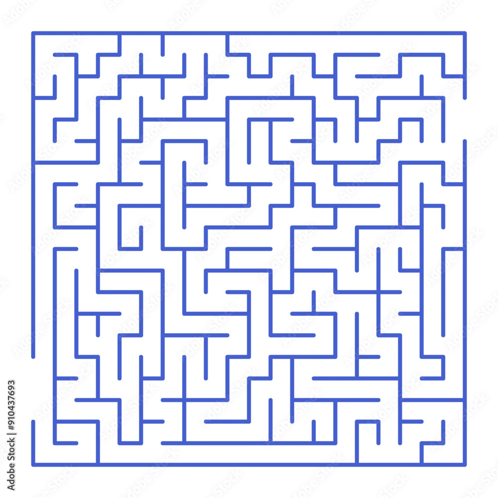 Maze shape design element. There is one entrance and exit and one correct path, but many paths lead to dead ends Maze shape design element. There is one entrance and exit and one correct path, but many paths lead to dead ends