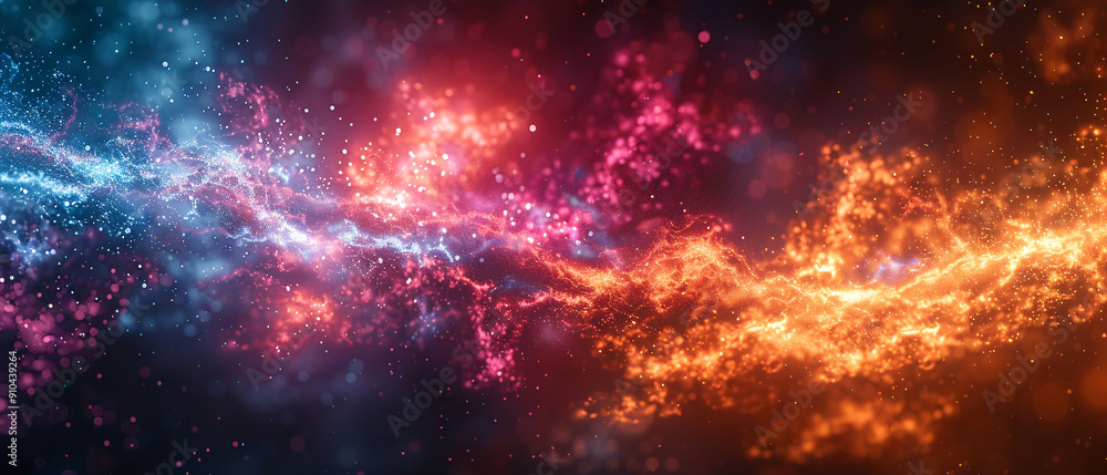 Abstract Cosmic Energy Flow with Vibrant Red and Blue Colors Abstract Cosmic Energy Flow with Vibrant Red and Blue Colors
