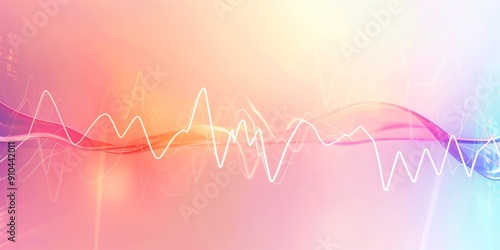 Abstract background with heartbeat graph and soft gradients, pastel and pink tones, calming colors.
