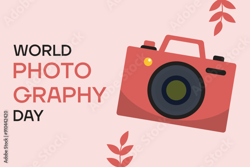 Happy World Photography Day Camera, Images Vector EPS Design