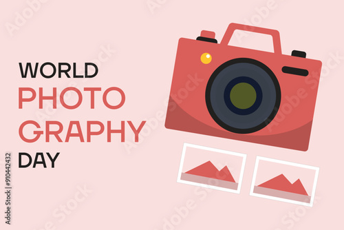 Happy World Photography Day Camera, Images Vector EPS Design