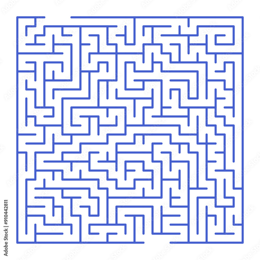 Maze shape design element. There is one entrance and exit and one correct path, but many paths lead to dead ends Maze shape design element. There is one entrance and exit and one correct path, but many paths lead to dead ends