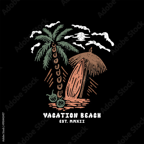 Vacation Beach Vibes Vector Illustration