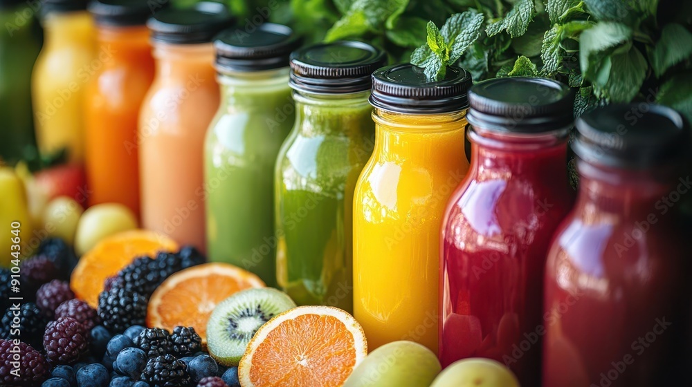 vibrant farmers market produce display rainbow array of fresh organic juices and fruits in artful arrangement vibrant farmers market produce display rainbow array of fresh organic juices and fruits in artful arrangement