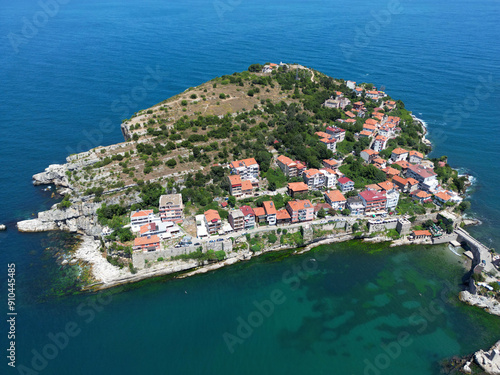 A drone view of Amasra, Turkey photo