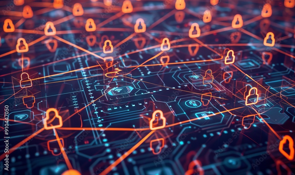 Enhancing Cyber Security with Glowing Network Connections. Concept Cyber Security, Network Connections, Enhancing Protection, Technology, Information Security Enhancing Cyber Security with Glowing Network Connections. Concept Cyber Security, Network Connections, Enhancing Protection, Technology, Information Security