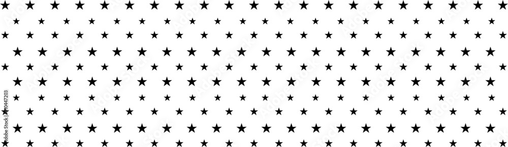 Naklejka premium Seamless pattern with stars. Black and white simple pattern. Festive pattern with stars. Night sky background. Kids texture. Nursery prints for textile, apparel, wrapping paper, vector illustration