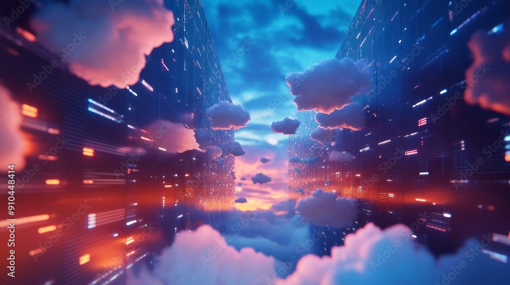 Obraz premium Cloud storage for data transfer is like a safe space for your digital files. It's easy to share and access from anywhere.