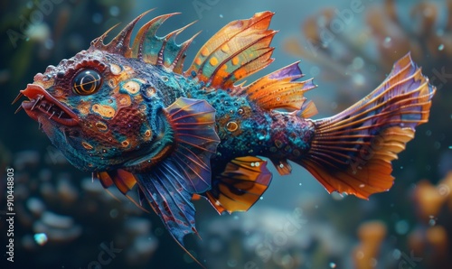 Strange and colorful deep-sea fish with unique adaptations