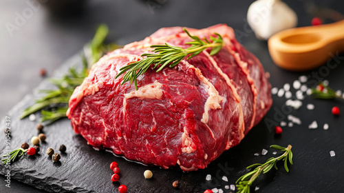 Prepare uncooked beef shoulder for grilling or cooking