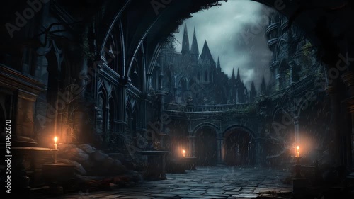 Animated Twitch Streamer Background of a Gothic Castle
