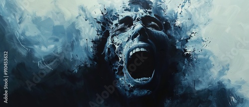 scary portrait of a screaming ghoul