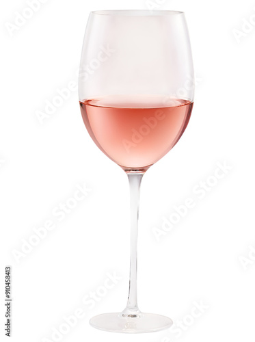 glass of rose wine isolated on white or transparent background celebration, valentine, party, 