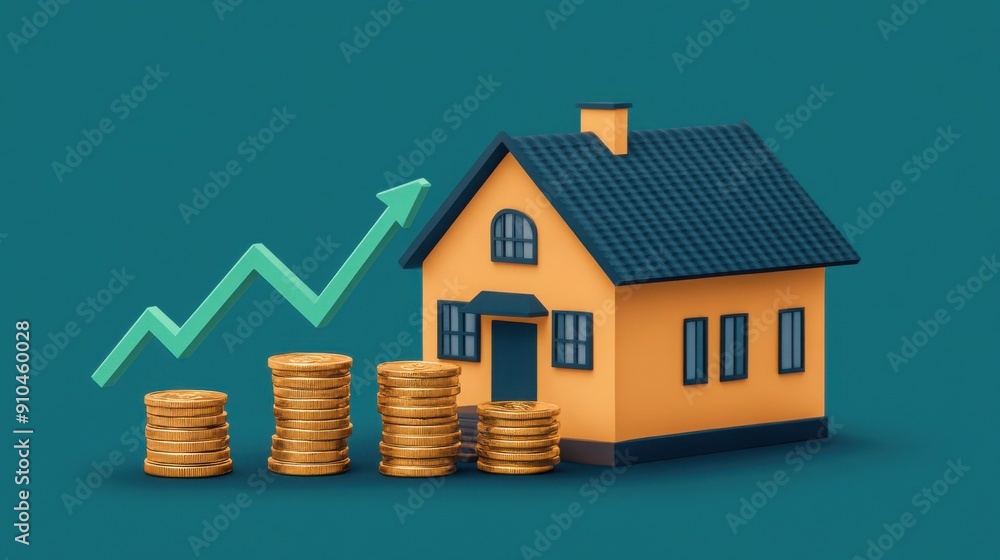 A simplified graphic illustration of a house with stacked gold coins and an upward arrow, symbolizing financial growth and real estate investment.
A simplified graphic illustration of a house with stacked gold coins and an upward arrow, symbolizing financial growth and real estate investment.