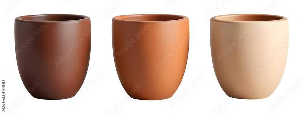 Terracotta plant pots isolated on transparent background Terracotta plant pots isolated on transparent background