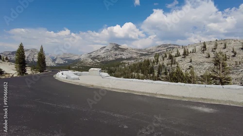Yosemite Tioga Road 3 Olmsted Point to Tuolumne Meadow 01 Front View Driving Plate California USA World Heritage Site