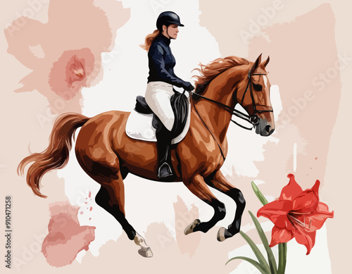 Amaryllis equestrian | Redoubt Flower Illustrations