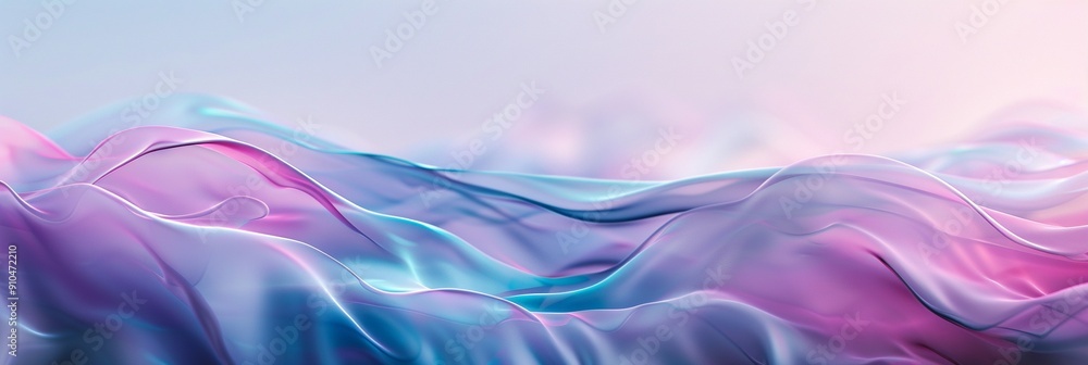 Fototapeta premium Abstract clear crystal liquid texture backgrounds, liquid water gradient in pink and blue transparent pattern motion splash drops watery background, panorama.