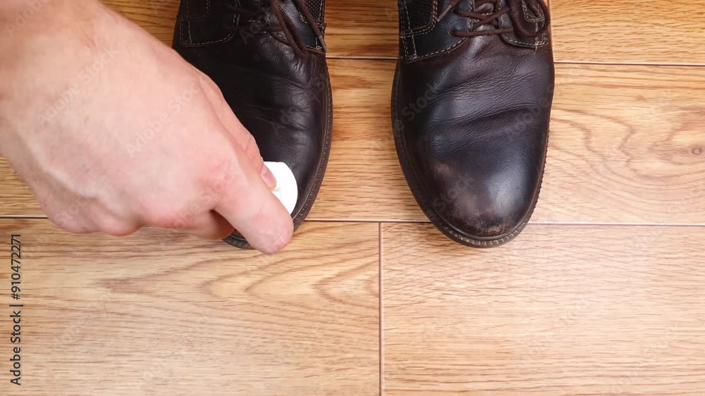 Cleaning cream, brush men's classic shoes, shoes. Shoe care, shoe maintenance. Cleaning cream, brush men's classic shoes, shoes. Shoe care, shoe maintenance.