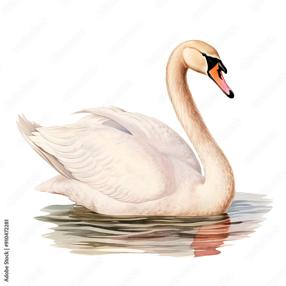 Fototapeta premium Watercolor Classic Bird Swan