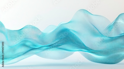 Abstract blue wave pattern on white background.