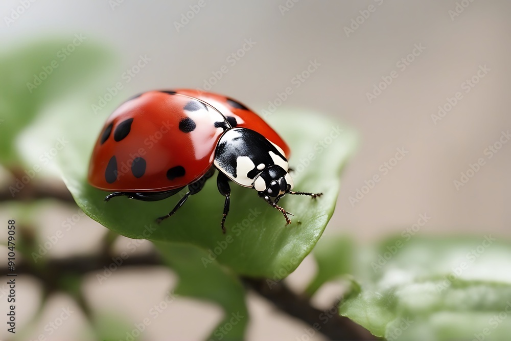 Fototapeta premium white background ladybird beetlebugisolatedinsectcoccinellidaeplantsmall beetle bug isolated insect coccinellidae plant