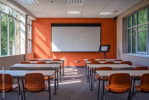 Bright Empty School Classroom